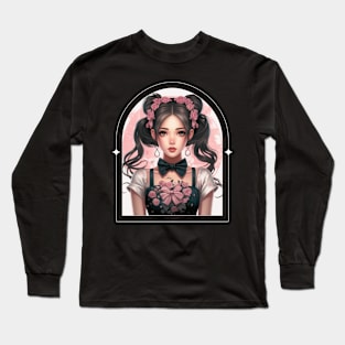 Dreamy female character pinky Long Sleeve T-Shirt